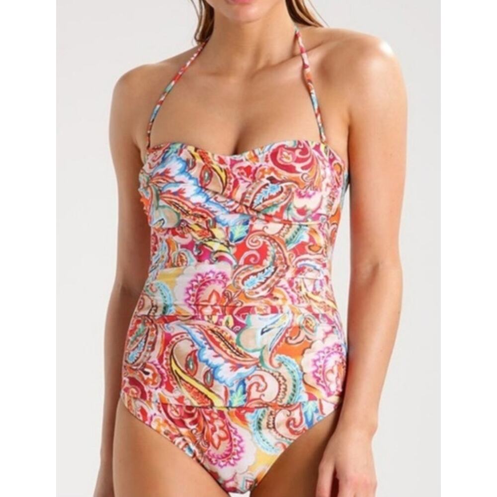 Lauren Ralph Lauren Sunrise Paisley Mio One Piece Swimsuit 8 Summer Beach